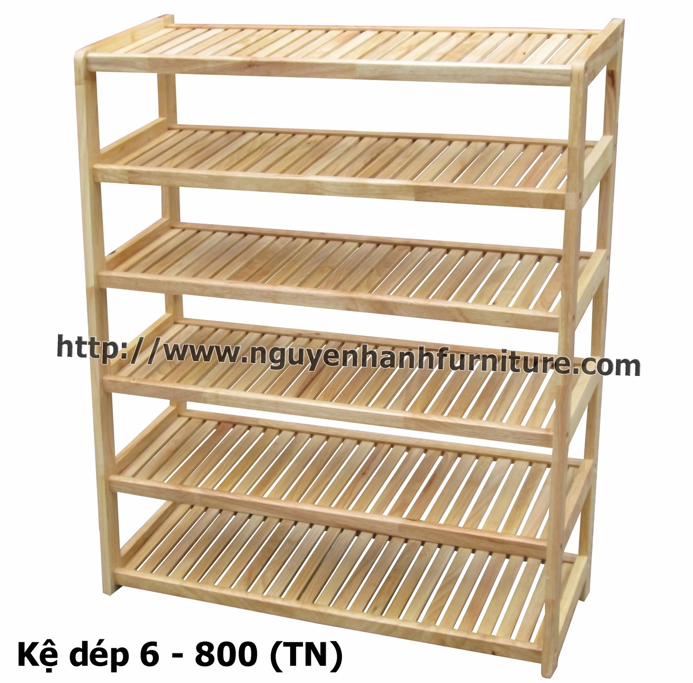 Name product: Shoeshelf 6 Floors 80 with sparse blades (Natural) - Dimensions: 80 x 30 x 98 (H) - Description: Wood natural rubber